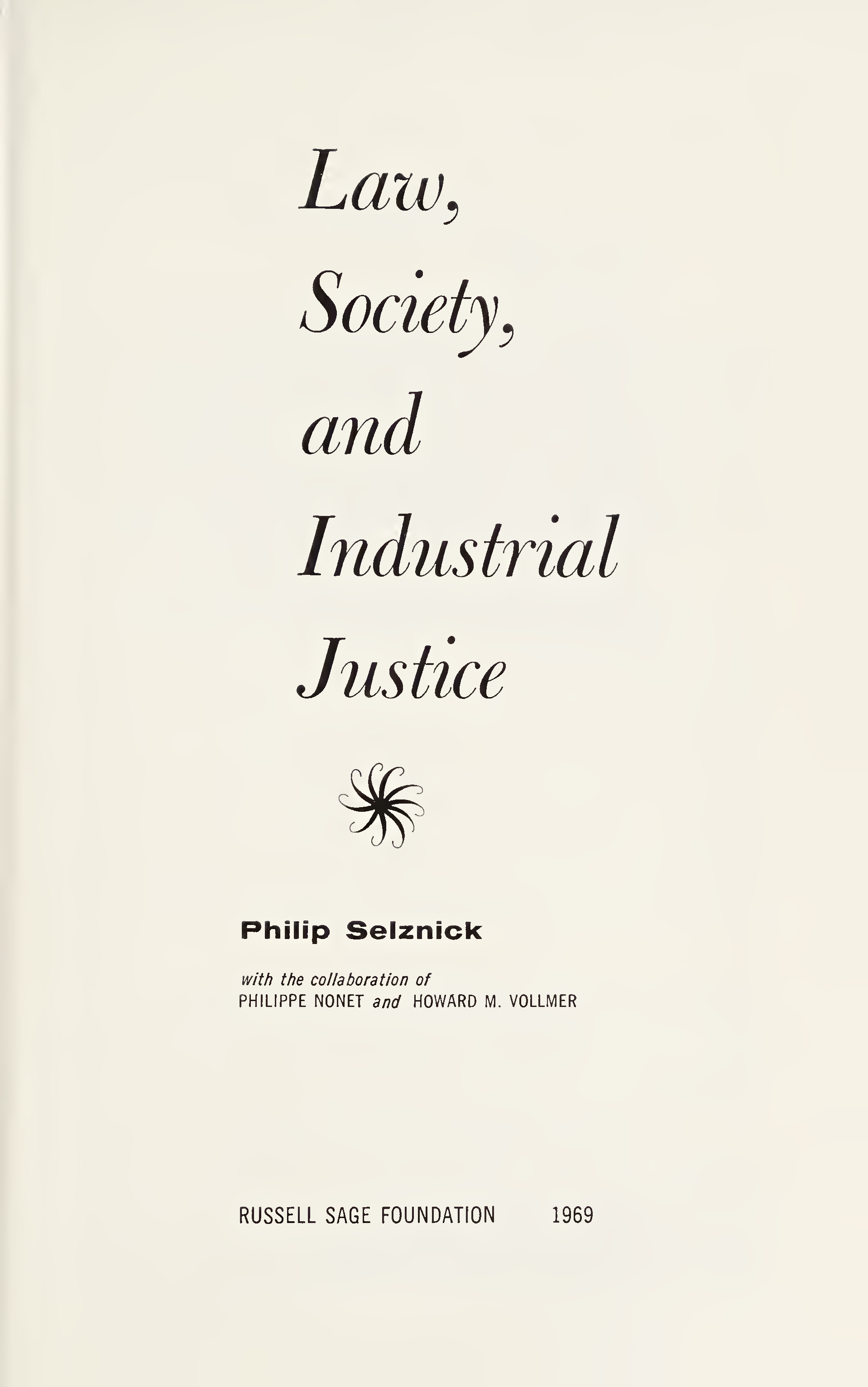 Law, Society, and Industrial Justice RSF