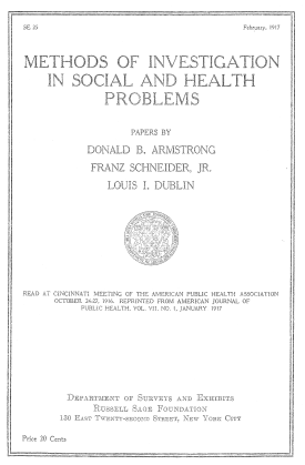 Cover image of the book Methods of Investigation in Social and Health Problems