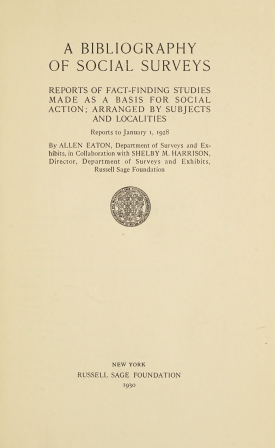 Cover image of the book A Bibliography of Social Surveys