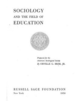 Cover image of the book Sociology and the Field of Education