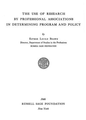 Cover image of the book The Use of Research by Professional Associations in Determining Program and Policy