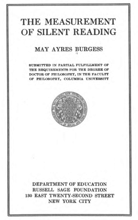 Cover image of the book The Measurement of Silent Reading