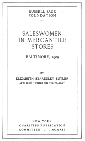 Cover image of the book Saleswomen in Mercantile Stores