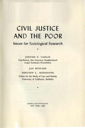 Cover image of the book Civil Justice and the Poor
