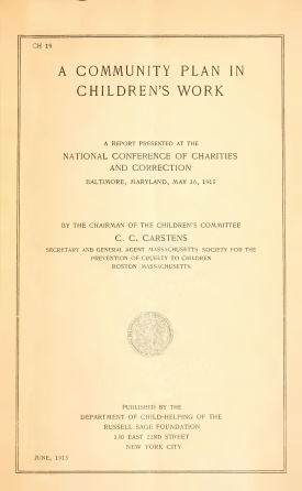 Cover image of the book A Community Plan in Children's Work