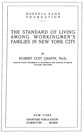 Cover image of the book The Standard of Living Among Workingmen's Families in New York City