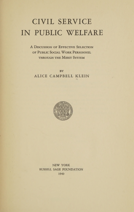 Cover image of the book Civil Service in Public Welfare