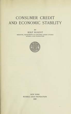 Cover image of the book Consumer Credit and Economic Stability