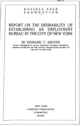 Cover image of the book Report on the Desirability of Establishing an Employment Bureau in the City of New York