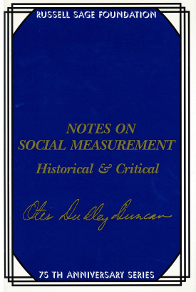 Cover image of the book Notes on Social Measurement