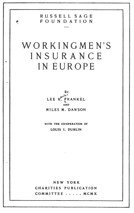 Cover image of the book Workingmen's Insurance in Europe