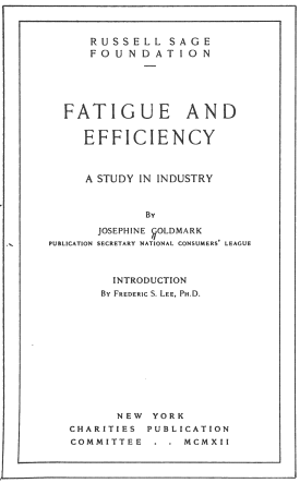 Cover image of the book Fatigue and Efficiency