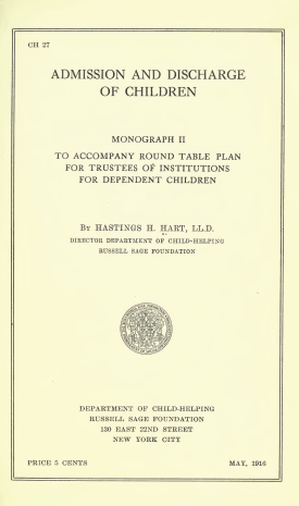Cover image of the book Admission and Discharge of Children