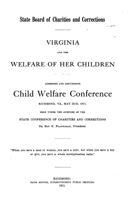 Cover image of the book Virginia and the Welfare of her Children