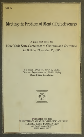 Cover image of the book Meeting the Problem of Mental Defectiveness