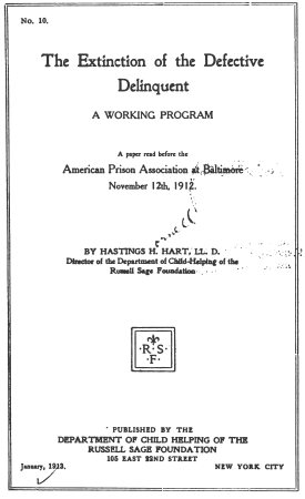 Cover image of the book The Extinction of the Defective Delinquent