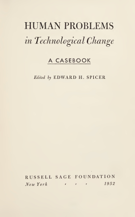 Cover image of the book Human Problems in Technological Change