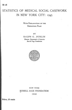 Cover image of the book Statistics of Medical Social Casework in New York City: 1945