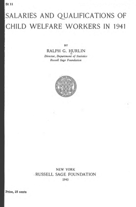 Cover image of the book Salaries and Qualifications of Child Welfare Workers in 1941