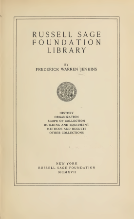 Cover image of the book Russell Sage Foundation Library