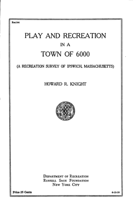 Cover image of the book Play and Recreation in a Town of 6,000