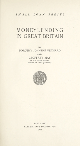Cover image of the book Moneylending in Great Britain