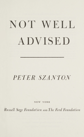 Cover image of the book Not Well Advised