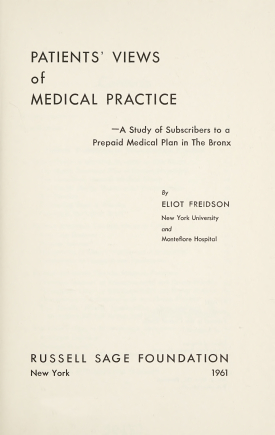 Cover image of the book Patients' Views of Medical Practice