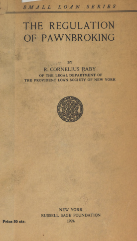 Cover image of the book The Regulation of Pawnbroking