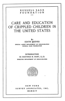 Cover image of the book Care and Education of Crippled Children in the United States
