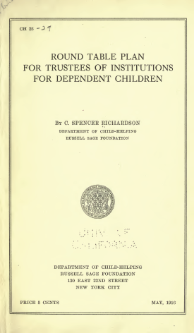 Cover image of the book Round Table Plan for Trustees of Institutions for Dependent Children