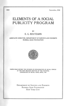 Cover image of the book Elements of a Social Publicity Program