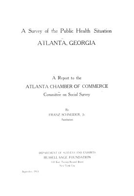 Cover image of the book A Survey of the Public Health Situation: Atlanta, Georgia