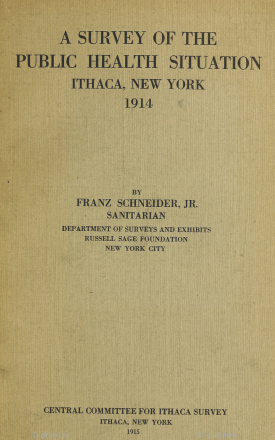 Cover image of the book A Survey of the Public Health Situation in Ithaca, NY
