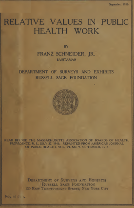 Cover image of the book Relative Values in Public Health Work
