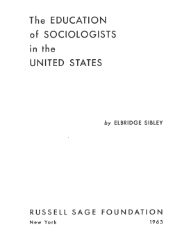 Cover image of the book The Education of Sociologists in the United States