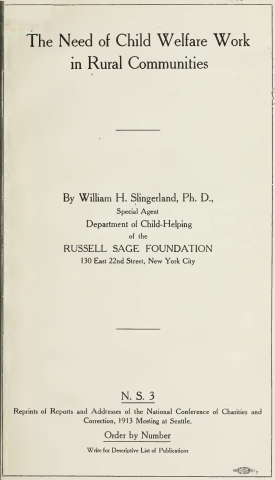 Cover image of the book The Need for Child Welfare Work in Rural Communities