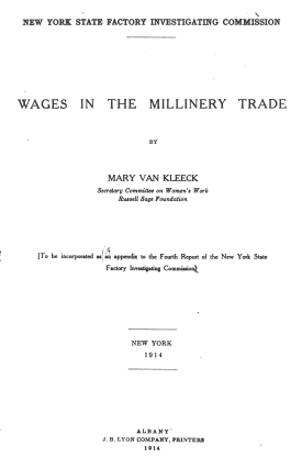 Cover image of the book Wages in the Millinery Trade