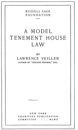 Cover image of the book A Model Tenement House Law