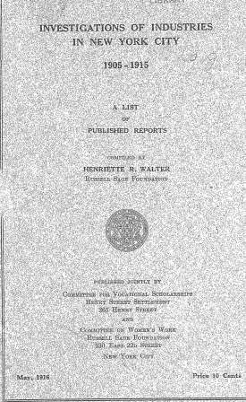 Cover image of the book Investigations of Industries in New York City