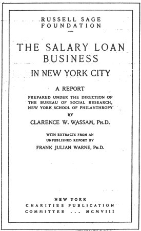 Cover image of the book The Salary Loan Business in New York City
