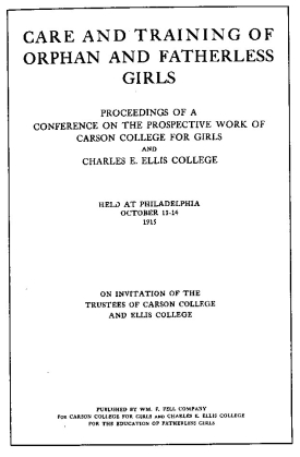 Cover image of the book Care and Training of Orphan and Fatherless Girls