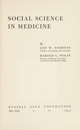 Cover image of the book Social Science in Medicine