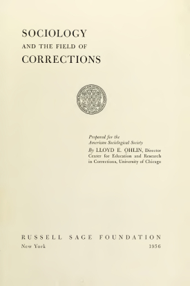 Cover image of the book Sociology and the Field of Corrections